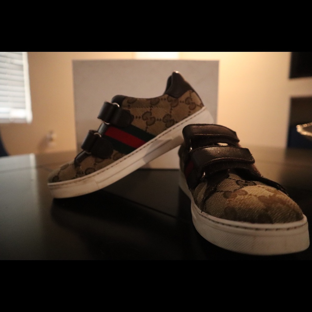 Beige/Ebon+Cocoa+VR  Kids Gucci Shoes/ with box